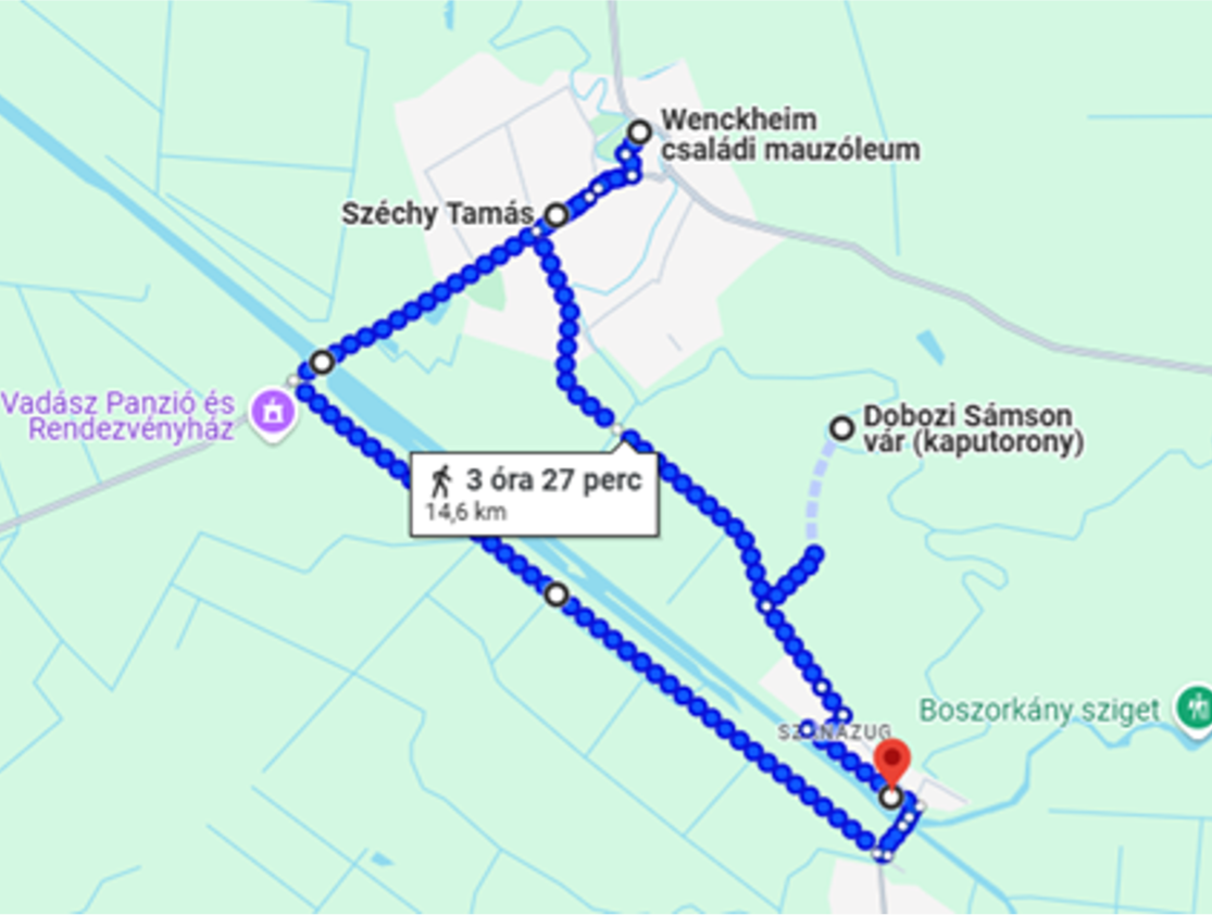 Hosszabb túra: Körösök Túraközpont-Sámson vára-Doboz-Szanazug-Körösök Túraközpont 14 km